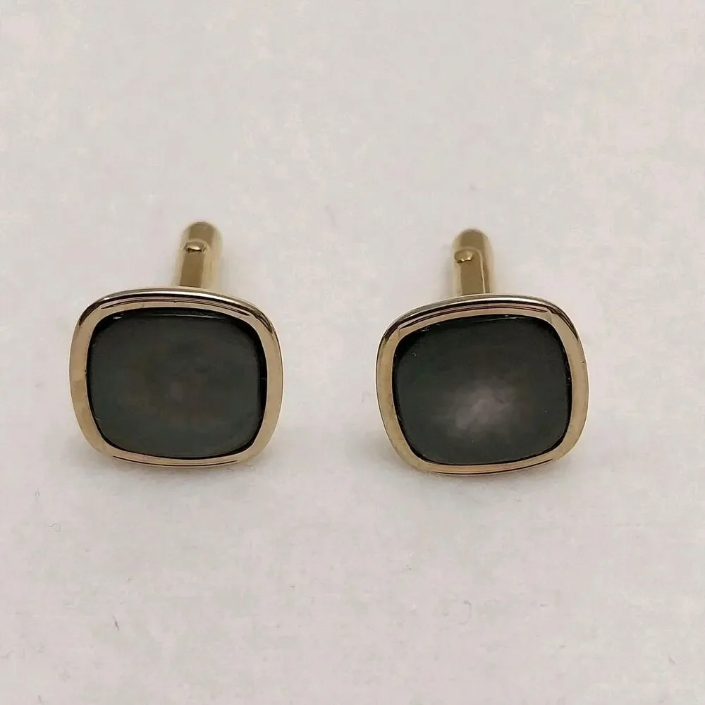 Vintage Swank Mother Of Pearl Cufflinks Gold Tone Jewelry #J220